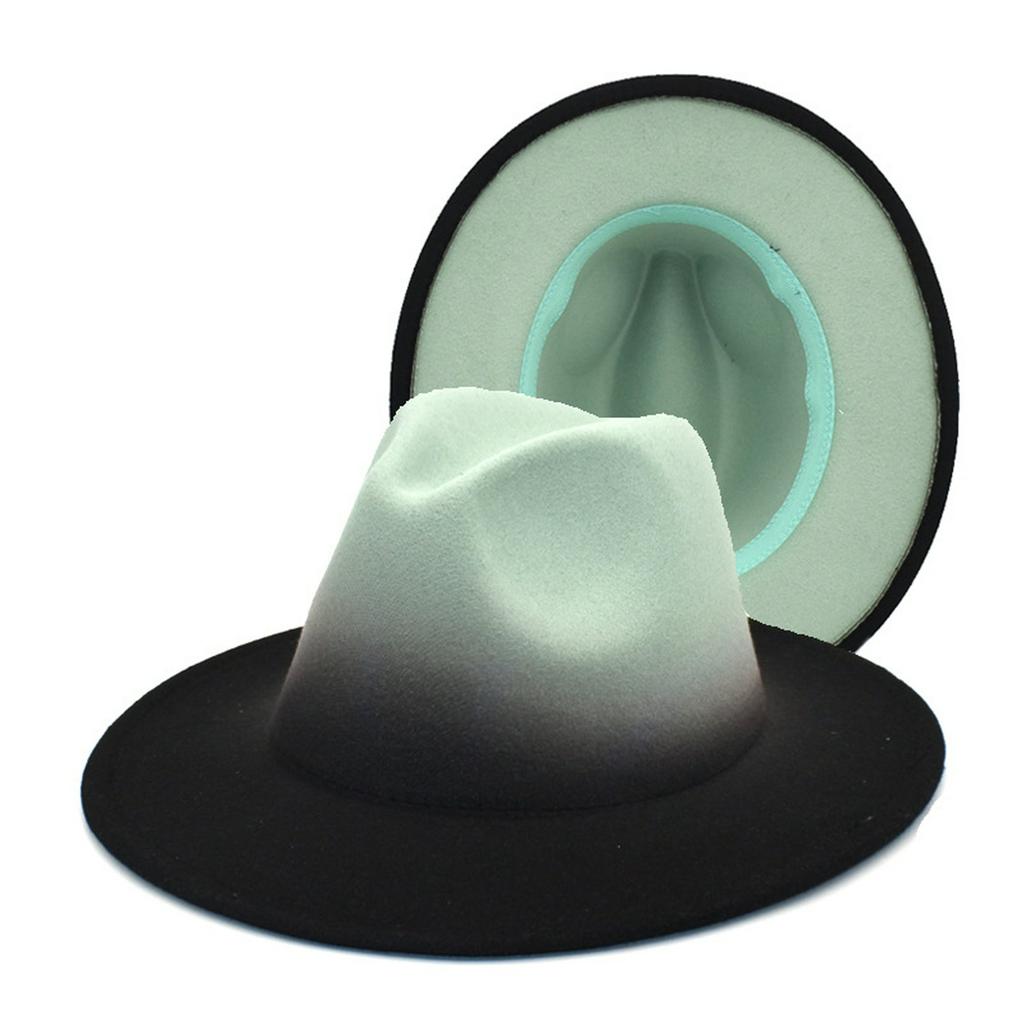Sombrero Fedora de color para mujeres y hombres Sombrero de fieltro de ala ancha (verde me Electrónica | Walmart