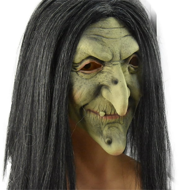 Styler Máscara de látex de anciana máscara realista de Halloween con pelo