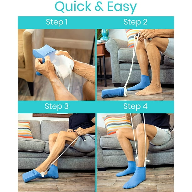 Ayuda para calcetines - Control deslizante fácil de poner y quitar -  Dispositivo de ayuda para levantar calcetines - Herramienta de ayuda para  calcetines - Extractor para personas mayores, mujeres embarazadas,  diabéticos 