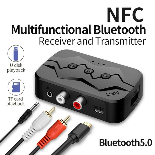 Receptor Transmisor Bluetooth 5.0 2 en 1 Adaptador Auxiliar Inalámbrico de  Baoblaze receptor bluetooth para coche