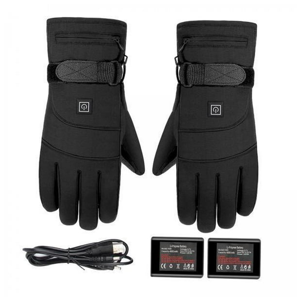 Guantes térmicos eléctricos, guantes térmicos para hombres y mujeres,  guantes eléctricos con batería recargable, calentadores de manos para  esquí