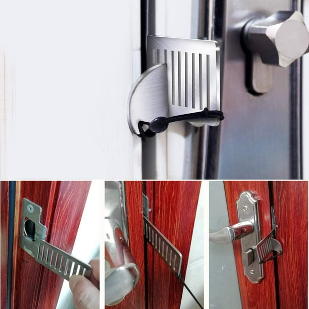 Cerradura de puerta portátil para interiores, cerradura de puerta de  seguridad portátil con cerradura de bolsillo para dormitorio, hogar y  viajes XianweiShao 9024715318312