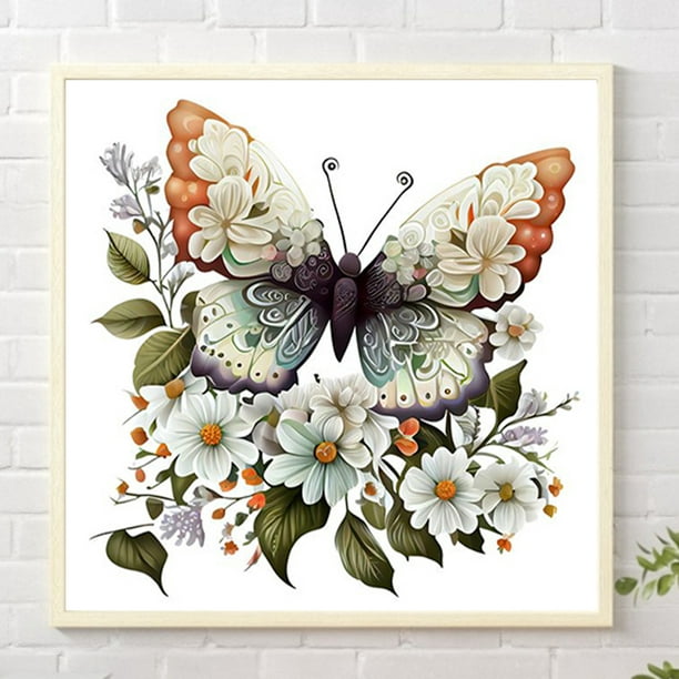 Cuadros Decorativos Pintura por números DIY mariposa sobre lienzo para  colorear aceite arte imagen decoración del hogar Wdftyju embutido en tela