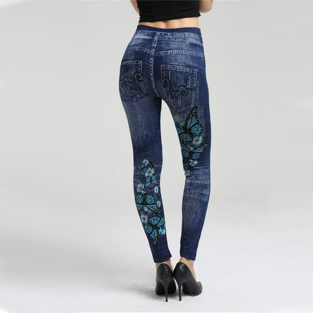 Pantalones de mezclilla para mujer, jeans con agujeros e estampados, jeans  delgados para mujer
