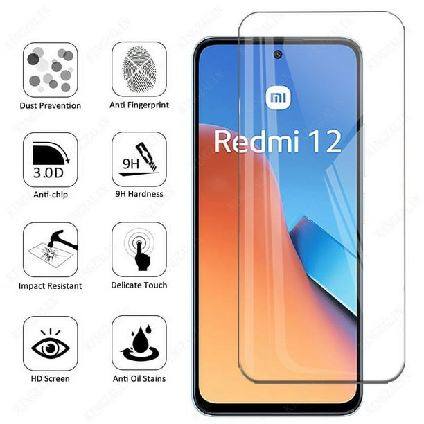 3 x Protector Cristal Templado Para Xiaomi Redmi 12 4G 6.79 Completo 5D o  9H