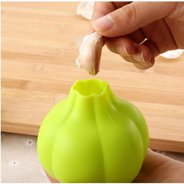 1 pelador de ajos de silicona. El pelador de ajos es fácil de pelar  rápidamente. Los dientes de ajo son utensilios de cocina prácticos e  inodoros Rojo Verde