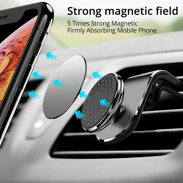 Soporte magnético de teléfono para coche, soporte Universal de ventilación  de aire para teléfono móvil, GPS, para iPhone, Huawei, Samsung, soporte de  rotación