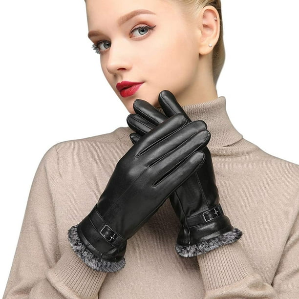  Guantes de invierno para mujer con pantalla táctil, guantes  térmicos con forro polar, guantes de dedo completo, guantes impermeables  para motocicleta : Ropa, Zapatos y Joyería
