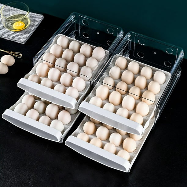  Totally Kitchen Soporte para huevos para refrigerador, cajones  de huevos de plástico sin BPA con capacidad para 40 huevos, organizador de  nevera para huevos : Electrodomésticos