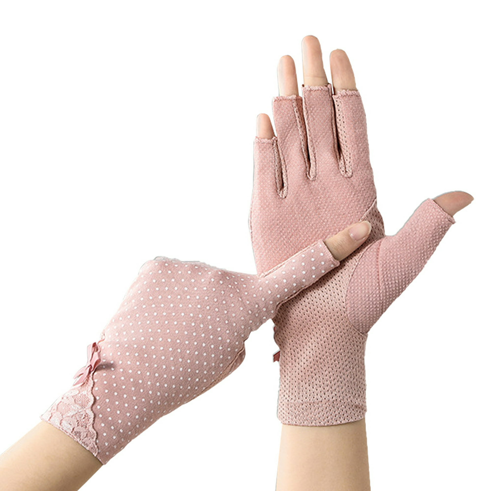 Guantes de protección solar para mujer, sin dedos, de verano,  antideslizantes, para conducir, para proteger el sol