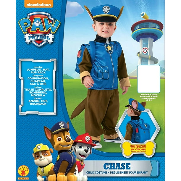 Disfraces Rubie's, disfraz para niños de Paw Patrol Chase 3D, S, Un solo  color