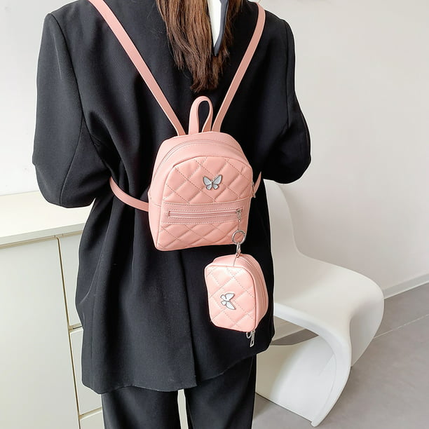 Mochila escolar de viaje de cuero de moda para mujer con mini de mano (rosa) Tmvgtek Para estrenar | Walmart en línea