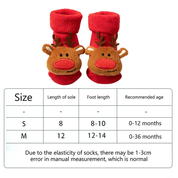  Zapatos de tira de Navidad para bebés, niños y niñas, calcetines  de suela suave, antideslizantes (rojo, 12-18 meses) : Ropa, Zapatos y  Joyería