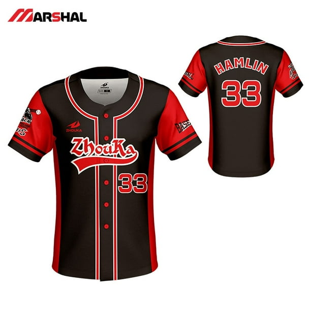 Camiseta de beisbol con diseño personalizado para hombre, ropa deportiva  completamente sublimada, camisas de entrenamiento, camisetas de béisbolL  Gao Jinjia LED