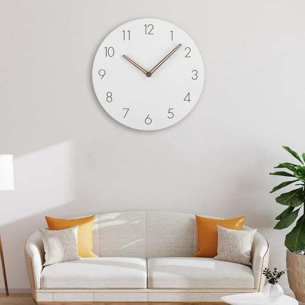 Relojes de pared grandes y silenciosos, modernos, funcionan con pilas, sin  tictac para dormitorio, oficina, cocina, hogar, decoración de cristal de