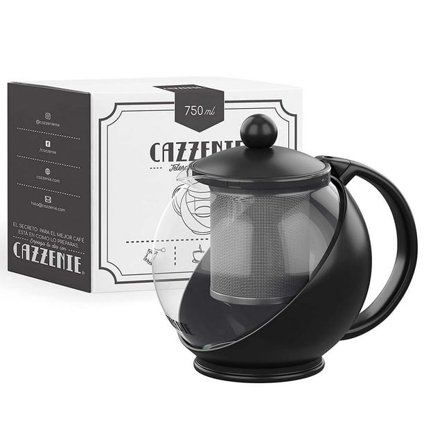  BTAT - Tetera de porcelana con infusor de acero inoxidable, 32  onzas, blanco, tetera con borde dorado, tetera con infusor, tetera de  porcelana, olla para preparar té, teteras para té suelto 