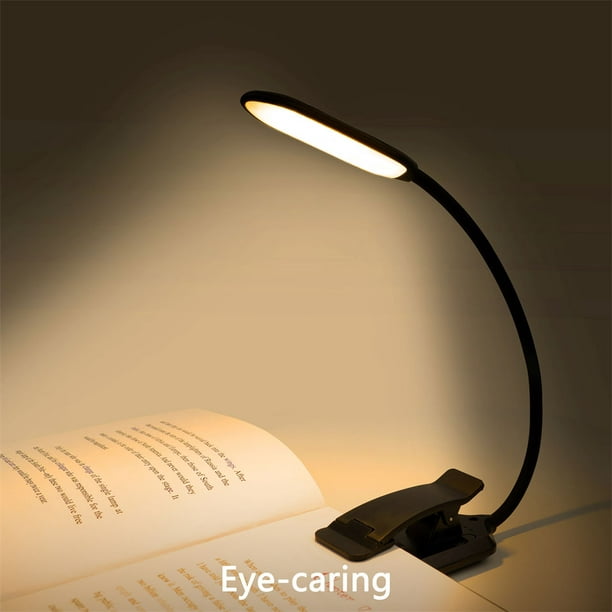 Luz de lectura recargable para leer en la cama, luces de lectura LED para  libros en la cama, luz de lectura para el cuidado de los ojos con 3  colores