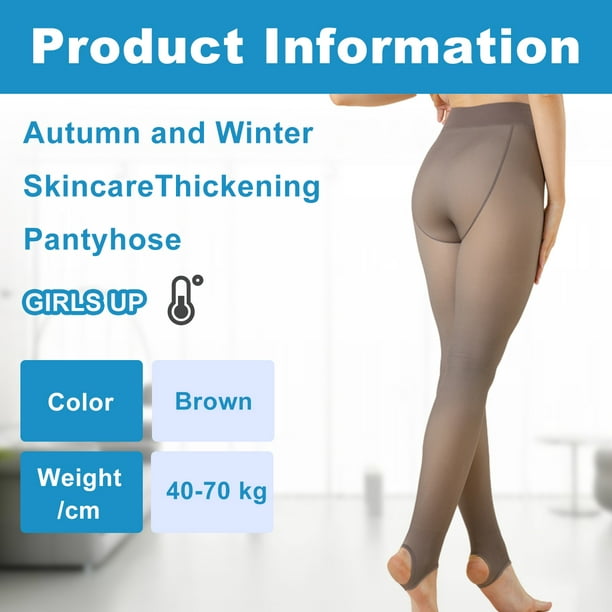 Medias con forro polar para mujer, con control de abdomen, medias opacas y  cálidas, térmicas de invierno, leggings de felpa de cintura alta