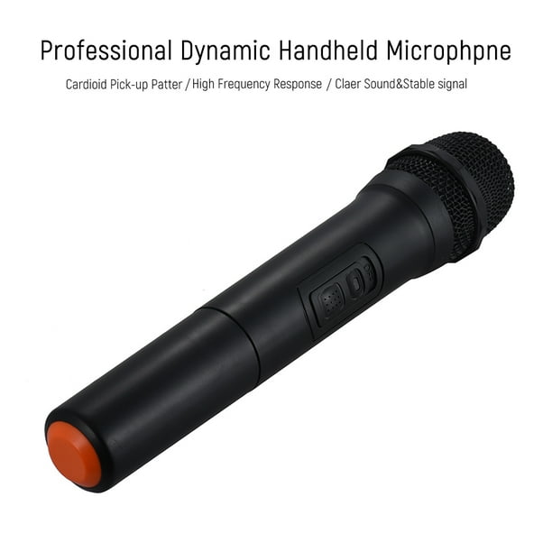 Micrófono inalámbrico VHF, altavoz universal de micrófono de karaoke de  mano, más de 110 DB, sistema de micrófono inalámbrico para interiores y