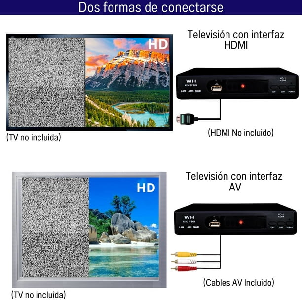 Decodificador digital para televisión, convertidor TV a canales digitales de  alta definición 1080p TV FULL HD señal digital HDMI DOSYU DY-ATC-02