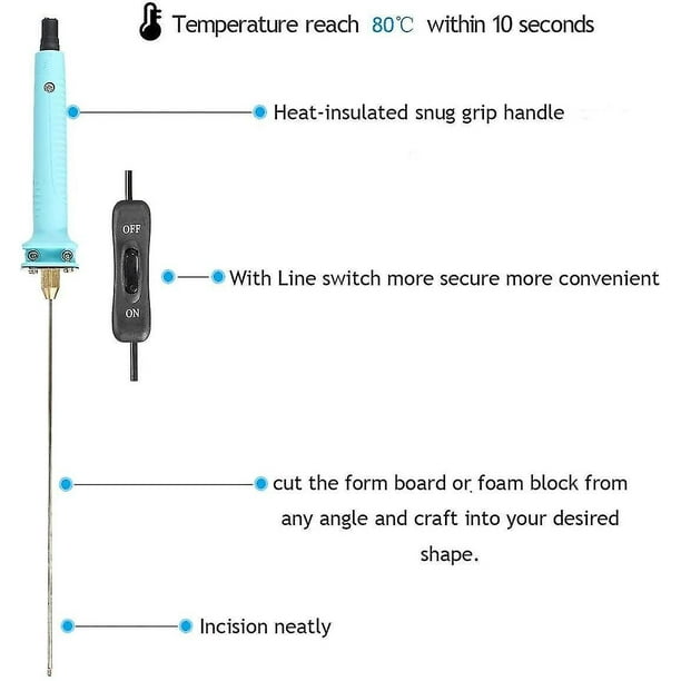 Cortador de espuma de poliestireno de alambre caliente 4 en 1, kit de corte  de espuma de alambre caliente, adaptador de transformador de herramienta