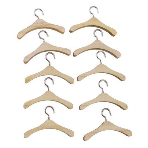 10 Piezas Perchas de Madera para Muñeca Muñeca Ropa Perchas