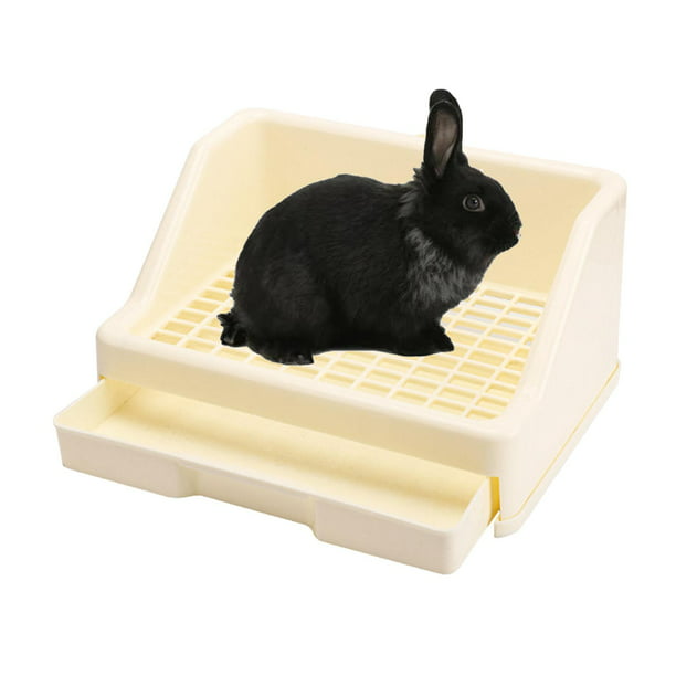 Caja de arena para conejos - Inodoro para mascotas Jaula de arena para  esquinas Caja para orinal Caj Colco Inodoro con bandeja de arena