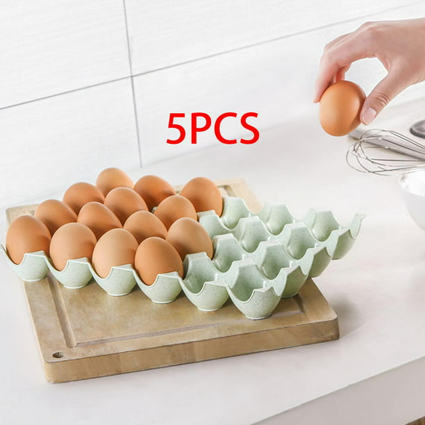 5x Caja de huevos Bandeja de huevos Contenedor de gran capacidad  Refrigerador Contenedor de almacenamiento para congelador Cocina Nevera  Cocina 