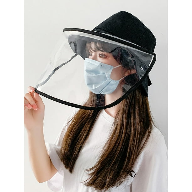 Sombrero de cubo de mujer Protector facial extraíble Visor
