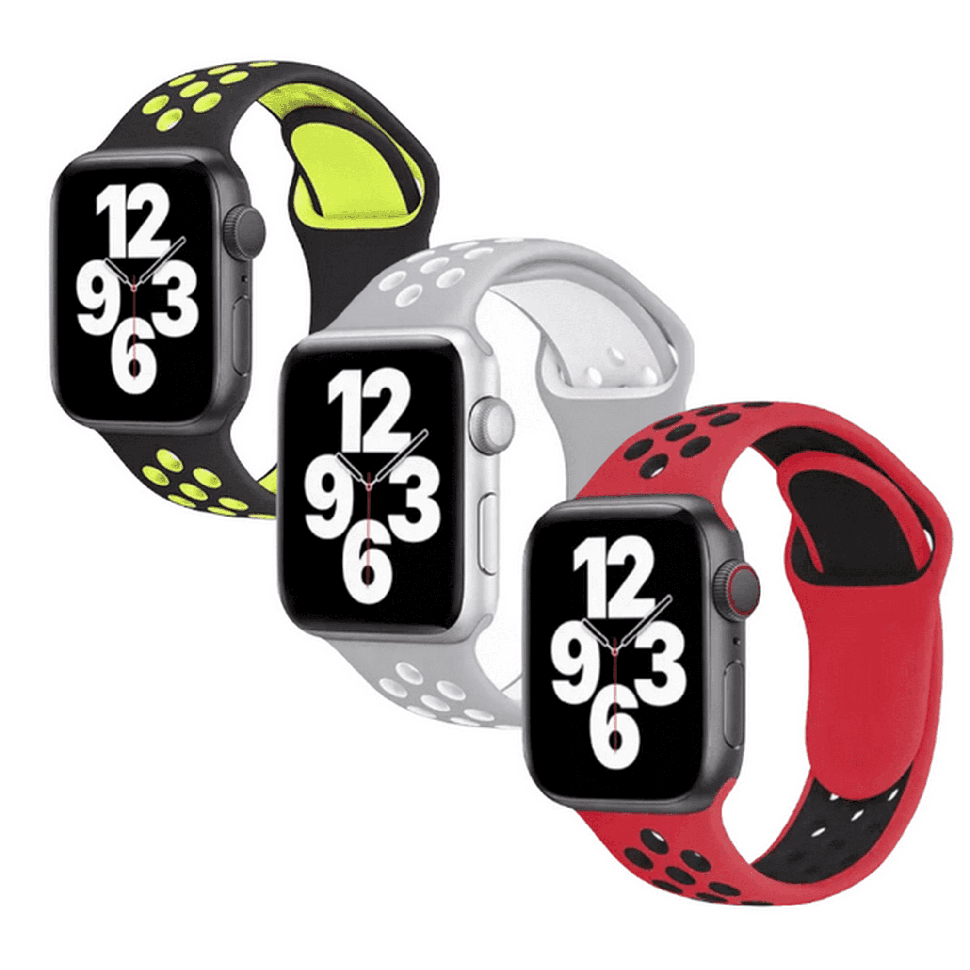 Paquete de 3 correas para apple watch estilo sport, compatibles para todas las series y tamaños: 45mm, 44mm, 42mm, 41mm, 40mm, 38mm mamá pulpo paquete sport