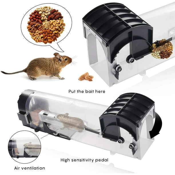 Paquete de 6 trampas para ratones reutilizables, trampa para ratas