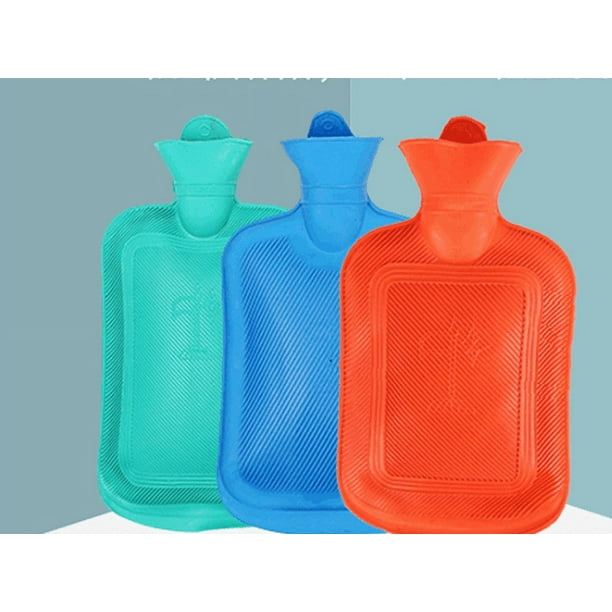 Botella de agua caliente roja con tapa, bolsa de agua caliente para aliviar  el dolor, bolsa caliente de 2 litros, paquete caliente para calambres