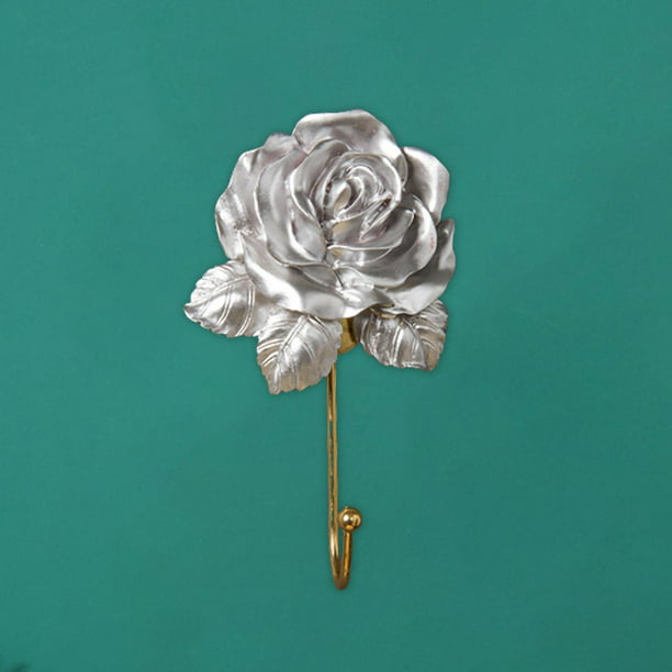 Soporte decorativo para llaves de pared con diseño de flores y hojas de  rosas para colgar en la pared con 5 ganchos para colgar llaves para  entrada
