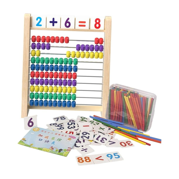 Abaco de madera para niños, juguete educativo para contar con palos de  contar y tarjetas del alfabeto, juguetes de aprendizaje preescolar, regalo  para