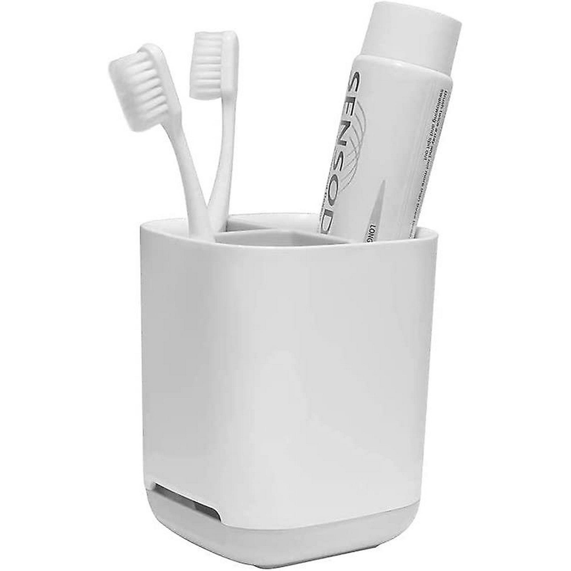  Luvan Pequeño soporte para cepillos de dientes eléctrico para  baño y pasta de dientes, hecho de plástico PP y ABS de grado alimenticio,  sin BPA, almacenamiento versátil, desmontable para una fácil 