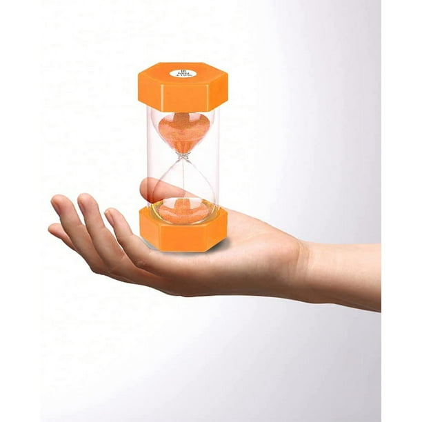Reloj de arena para niños (naranja), de 5 minutos, hecho de plástico, se  puede utilizar para la sala de juegos y para cepillarse los dientes JM