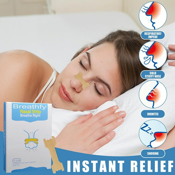 10 tiras nasales, parche antironquidos para la nariz para dormir, portátil,  unisex, para mejorar el sueño
