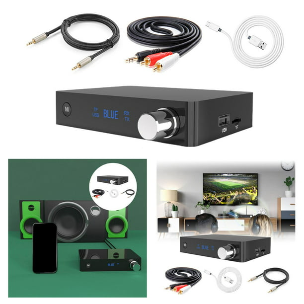 Receptor transmisor , V5.0 para audio, adaptador AUX 2 en un para  TV/coche/PC/reproductor de MP3/ ca shamjiam Transmisor Bluetooth