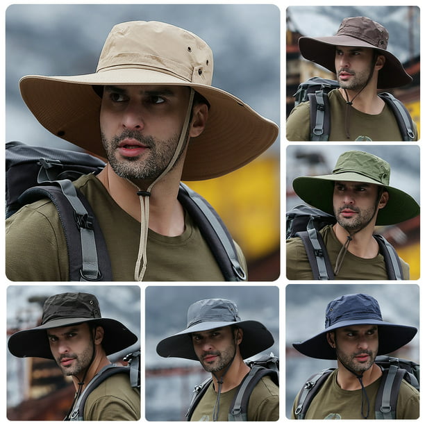 Sombrero Sombrero para el sol de ala ancha con protección UV, sombrero de  cubo plegable para pesca, Meterk Sombrero