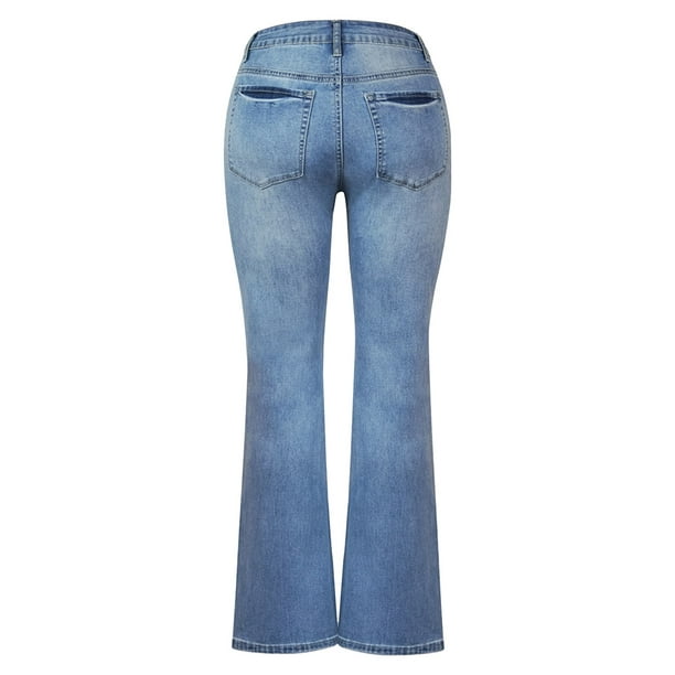 Gibobby Pantalones vaqueros para mujeres altas Elástico Delgado Color Jeans  altos Bolsillo Cintura Denim Jeans de mujer (Negro, M)