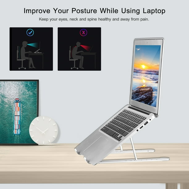 Soporte para computadora portátil Elevador portátil ajustable para  computadora Riser Tablet para escritorio yeacher Elevador de computadora