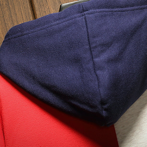 Sudaderas con capucha para hombre Sudadera con capucha de manga larga con  bloqueo de color Pompotops oipoqjl16366