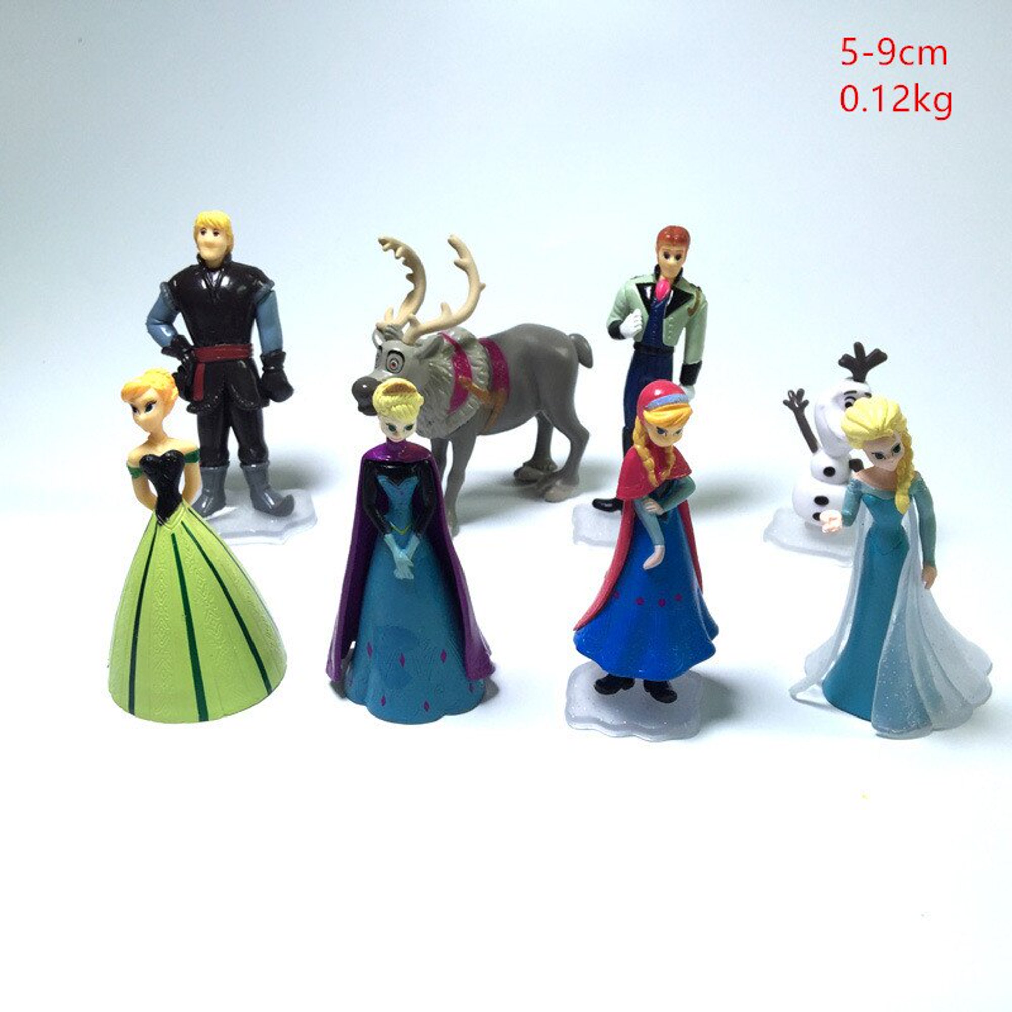 5pcs Set Frozen Elsa Anna Olaf Figuras de renos Juguetes para niños Figuras  congeladas zhangmengya LED