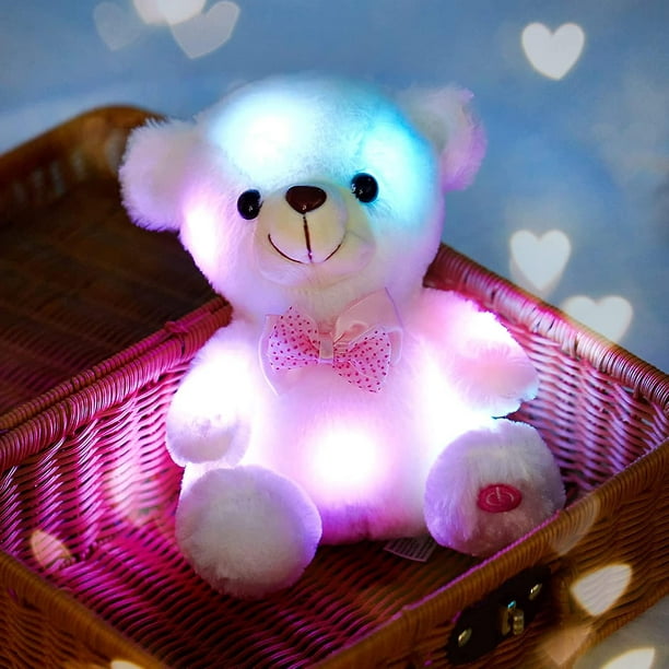Preciosa serie de osos de peluche para niñas, juguete suave y bonito con  lazo y cuentas, muñeca para niños, regalo de cumpleaños para el Día de San  Valentín zhangyuxiang LED