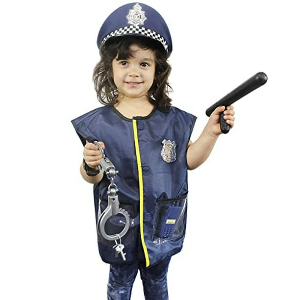 Disfraces de Halloween para Niños, Disfraz Uniforme de Oficial de Policía  (13 Piezas) BLUE PANDA BLUE PANDA