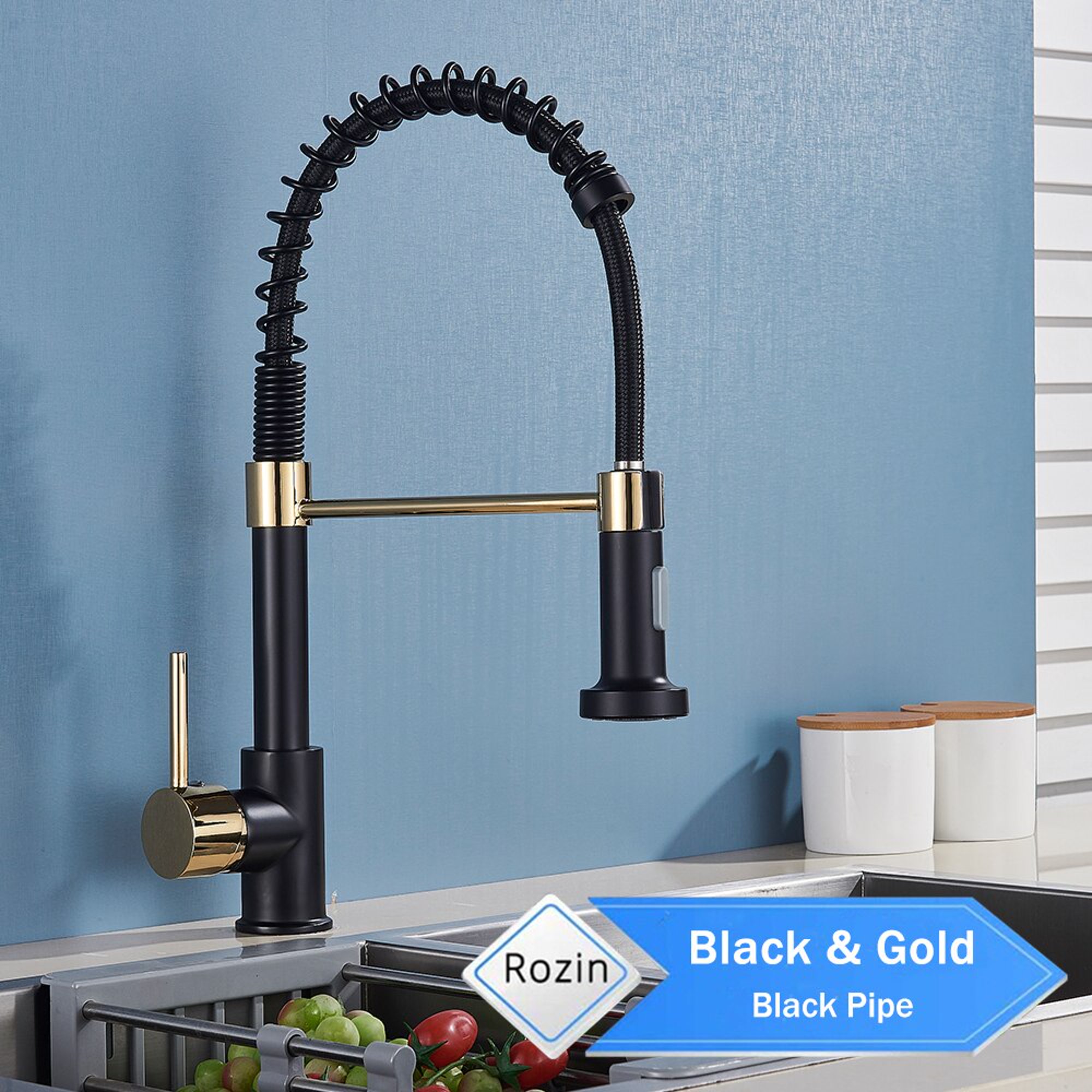 Grifo extraíble negro para fregadero de cocina, rociador de corriente de  dos modelos, boquilla de acero inoxidable, mezclador de agua fría y  caliente, instalación en cubierta - AliExpress