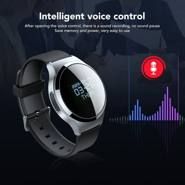 Reloj inteligente con grabadora de voz Digital, pulsera grabadora de una  tecla, reproductor MP3, reducción de