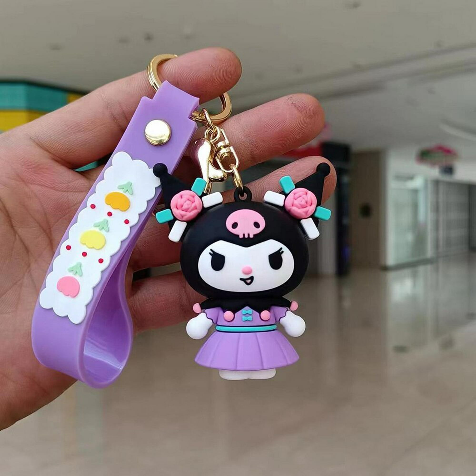 Llavero Kawaii de Hello Kitty para mujer, llaveros de felpa Sanrio, llavero  de muñeca Kuromi, colgante de mochila, regalo de juguete de Anime para niña  Fivean unisex