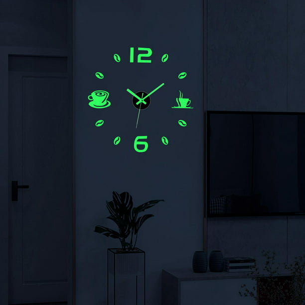 Reloj de pared 3D DIY con adhesivo decoración sin marco grande kit el hogar