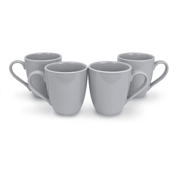 juego de 4 tazas de cerámica clásicas gris 270 ml ideen clasica gris